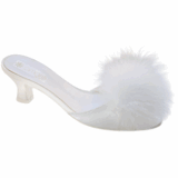 Perla con Marabou: Ciabatte da Sposa in raso con Tacco 5