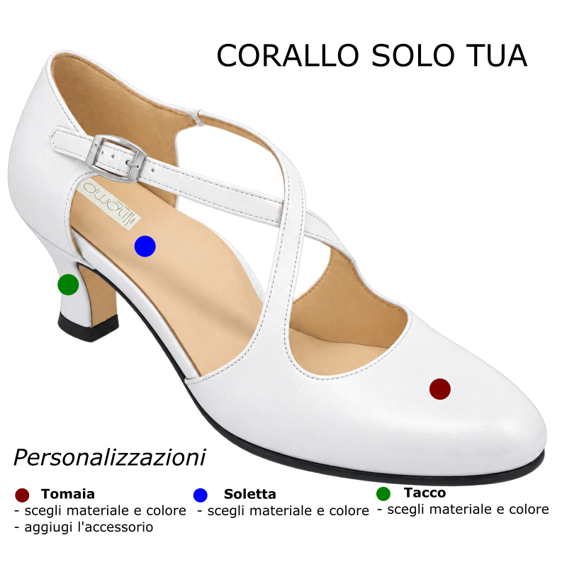 Amarilli scarpe da donna e da sposa da personalizzare Corallo solo tua