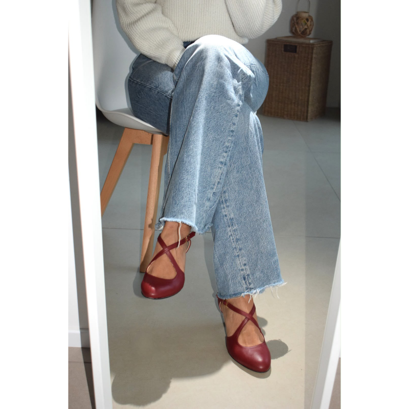 Amarilli scarpe da donna e da sposa corallo pelle nappa